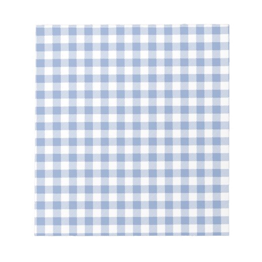 Hellblaues Gingham-Muster Klassischer Karomuster-D Notizblock (Vorderseite)