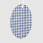 Hellblaues Gingham-Muster Klassischer Karomuster-D Ornament (Vorderseite)