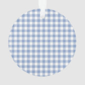Hellblaues Gingham-Muster Klassischer Karomuster-D Ornament (Rückseite)