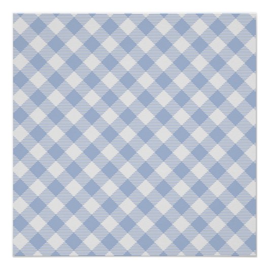 Hellblaues Gingham-Muster Klassischer Karomuster-D Poster (Vorderseite)
