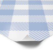 Hellblaues Gingham-Muster Klassischer Karomuster-D Poster (Ecke)