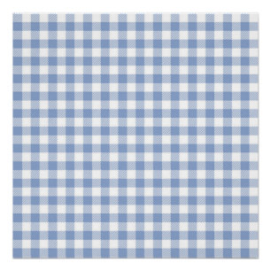 Hellblaues Gingham-Muster Klassischer Karomuster-D Poster