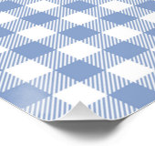 Hellblaues Gingham-Muster Klassischer Karomuster-D Poster (Ecke)