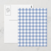 Hellblaues Gingham-Muster Klassischer Karomuster-D Postkarte (Vorne/Hinten)