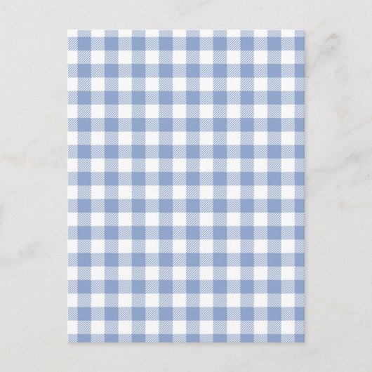 Hellblaues Gingham-Muster Klassischer Karomuster-D Postkarte (Vorderseite)