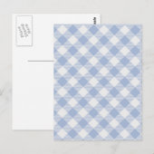 Hellblaues Gingham-Muster Klassischer Karomuster-D Postkarte (Vorne/Hinten)