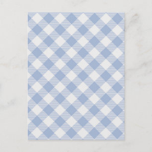 Hellblaues Gingham-Muster Klassischer Karomuster-D Postkarte