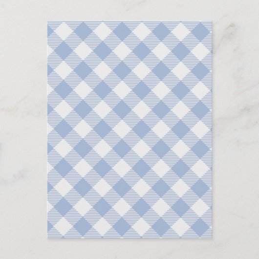 Hellblaues Gingham-Muster Klassischer Karomuster-D Postkarte (Vorderseite)