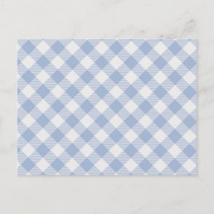 Hellblaues Gingham-Muster Klassischer Karomuster-D Postkarte