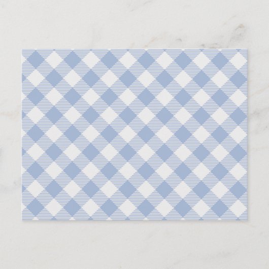 Hellblaues Gingham-Muster Klassischer Karomuster-D Postkarte (Vorderseite)