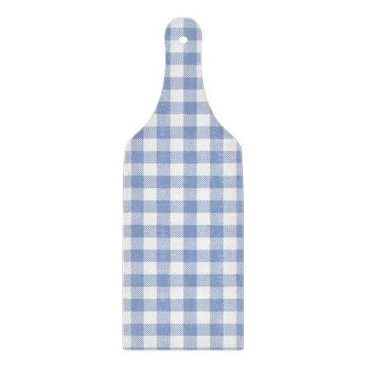 Hellblaues Gingham-Muster Klassischer Karomuster-D Schneidebrett (Vorderseite)