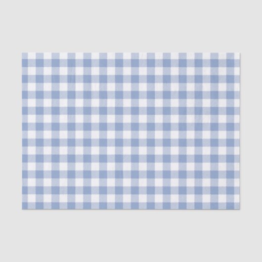 Hellblaues Gingham-Muster Klassischer Karomuster-D Seidenpapier (Vorderseite)