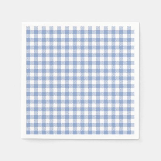 Hellblaues Gingham-Muster Klassischer Karomuster-D Serviette (Vorderseite)