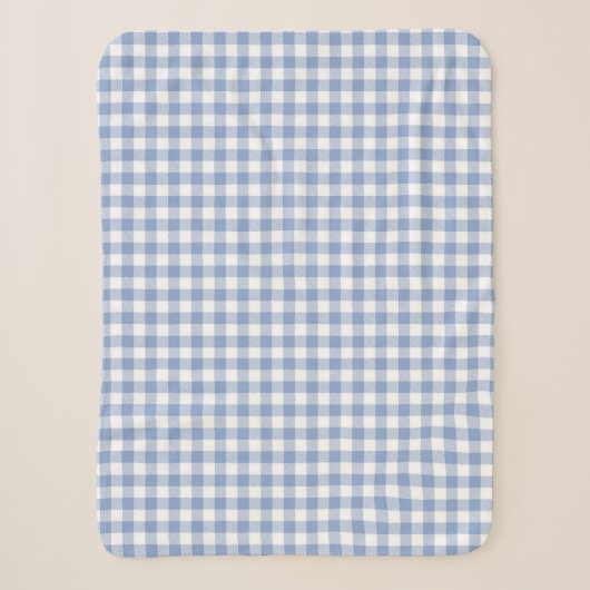 Hellblaues Gingham-Muster Klassischer Karomuster-D Sherpadecke (Vorderseite)