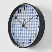 Hellblaues Gingham-Muster Klassischer Karomuster-D Uhr (Winkel)