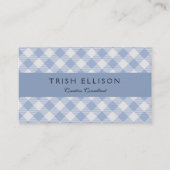 Hellblaues Gingham-Muster Klassischer Karomuster-D Visitenkarte (Vorderseite)