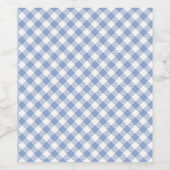 Hellblaues Gingham-Muster Klassischer Karomuster-D Weinetikett (Einzelnes Label)