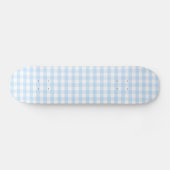 Hellblaues Gingham-Muster Skateboard (Horizontal)