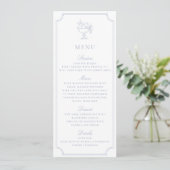 Hellblaues Hochzeitsmenü mit Doppelrahmen Einladung (Stehend Vorderseite)