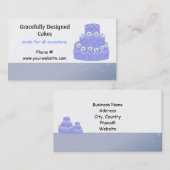 Hellblaues Hochzeitstortendesign Visitenkarte (Vorne/Hinten)