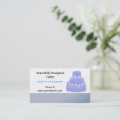 Hellblaues Hochzeitstortendesign Visitenkarte (Stehend Vorderseite)