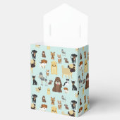 hellblaues Hundemuster. Geschenkschachtel (Geöffnet)