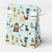 hellblaues Hundemuster. Geschenkschachtel (Rückseite)