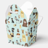 hellblaues Hundemuster. Geschenkschachtel (Geöffnet)