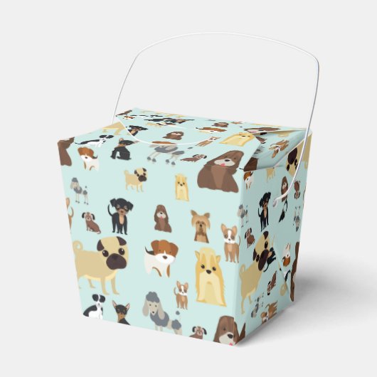 hellblaues Hundemuster. Geschenkschachtel (Vorderseite)
