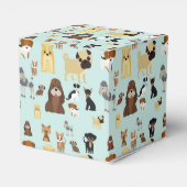 hellblaues Hundemuster. Geschenkschachtel (Rückseite)