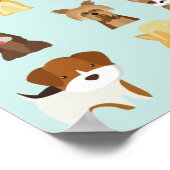hellblaues Hundemuster. Poster (Ecke)