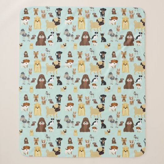 hellblaues Hundemuster. Sherpadecke (Vorderseite)