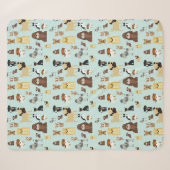 hellblaues Hundemuster. Sherpadecke (Vorderseite (Horizontal))