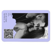 Hellblaues Immergrün-Paar-Foto-QR-Code-Hochzeit  Magnet (Horizontal)
