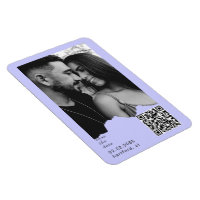 Hellblaues Immergrün-Paar-Foto-QR-Code-Hochzeit