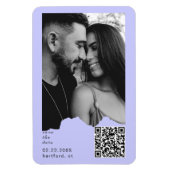 Hellblaues Immergrün-Paar-Foto-QR-Code-Hochzeit  Magnet (Vertikal)