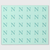 Hellblaues Initial Buchstabe Trendy Pastell Mint B Geschenkpapier (Flach)