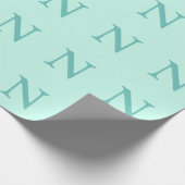 Hellblaues Initial Buchstabe Trendy Pastell Mint B Geschenkpapier (Ecke)