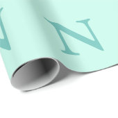 Hellblaues Initial Buchstabe Trendy Pastell Mint B Geschenkpapier (Rolleneckpunkt)