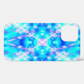 Hellblaues Kaleidoskop Muster Case-Mate iPhone c Hülle (Rückseite (Horizontal))