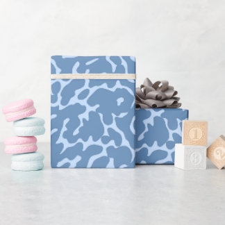 Hellblaues Leopardenmuster Geschenkpapier