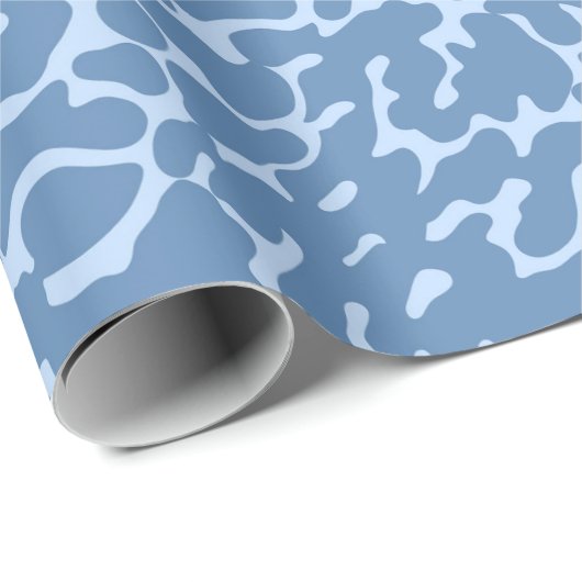 Hellblaues Leopardenmuster Geschenkpapier (Rolleneckpunkt)