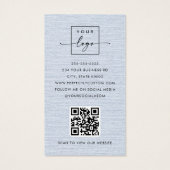 Hellblaues Logo QR-Visitenkarten (Rückseite)