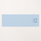 Hellblaues Lorbeer-Monogramm-Punkte-Muster Yogamatte (Vorderseite (Horizontal))
