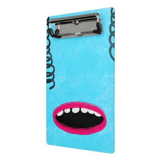 hellblaues Monster Clipboard Mini Klemmbrett (Gewinkelt2)