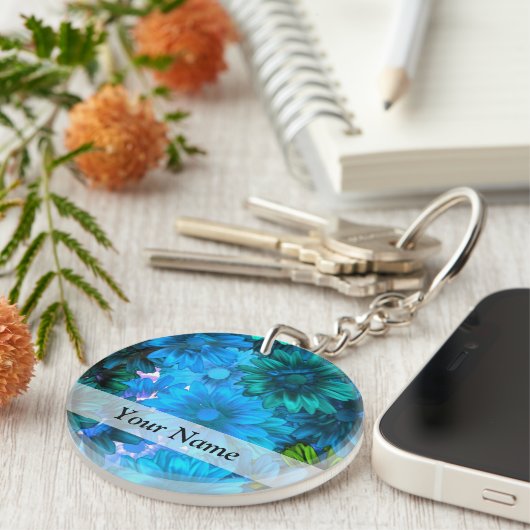 Hellblaues Muster Schlüsselanhänger (Vorderseite rechts)