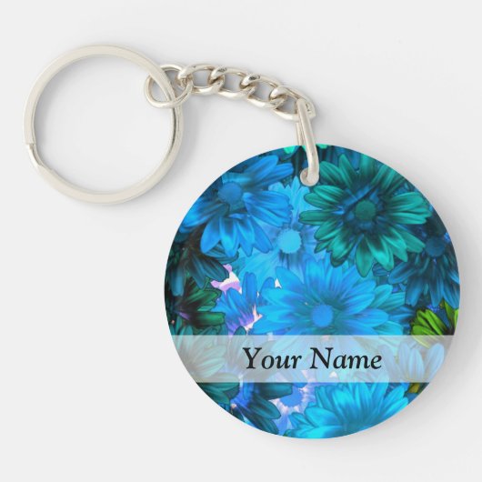 Hellblaues Muster Schlüsselanhänger (Vorderseite)