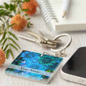 Hellblaues Muster Schlüsselanhänger (Vorderseite rechts)