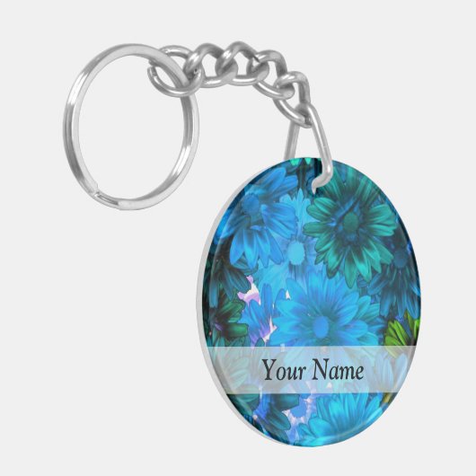 Hellblaues Muster Schlüsselanhänger (Vorderseite links)