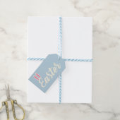 Hellblaues „Ostern“-Schriftbild  Geschenkanhänger (Mit Garn)